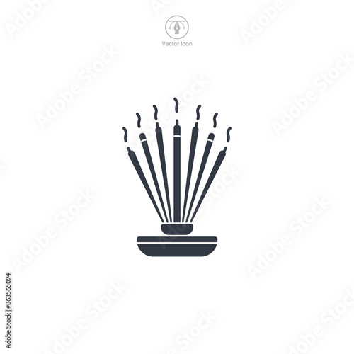 Incense Stick Icon symbol vector illustration isolated on white background