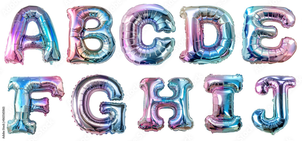 Colorful Gradient Metallic Balloon Letters Colorful Gradient Metallic Balloon Letters