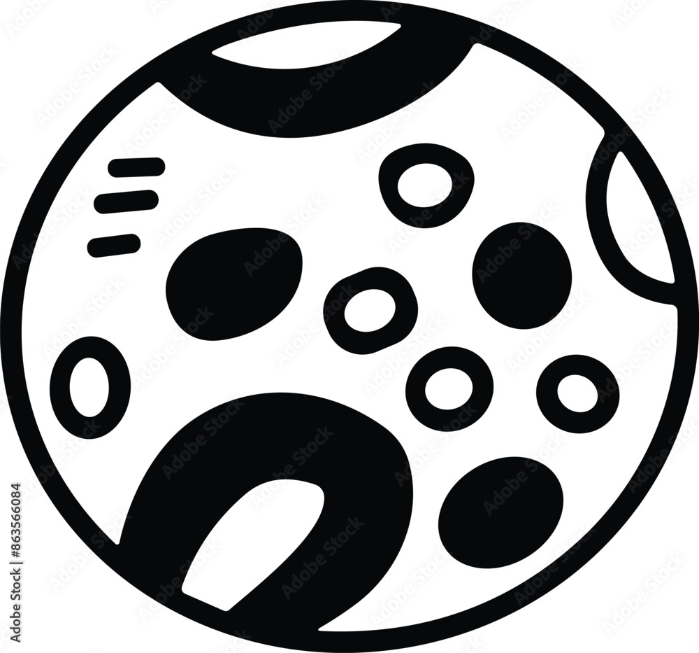 Fototapeta premium A black and white drawing of a planet