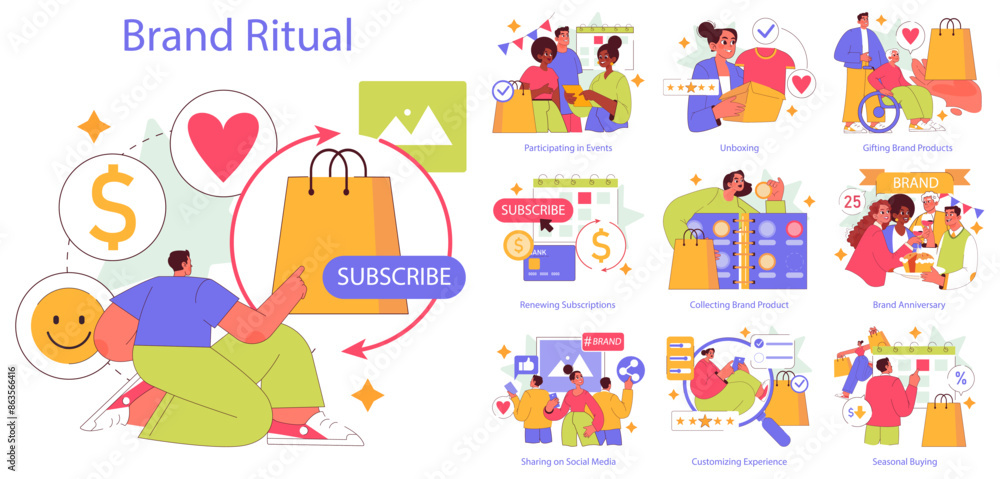 Brand Ritual. Flat Vector Illustration Brand Ritual. Flat Vector Illustration