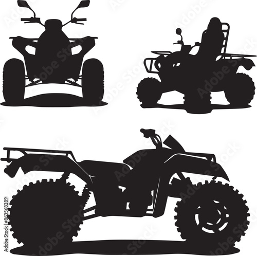 Quadbike Vehicle Abstract Silhouette Vector Graphics Pack