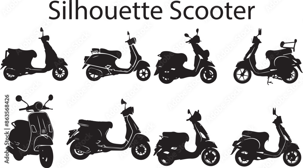 Obraz premium Scooter Abstract Silhouette Vector Graphics Pack