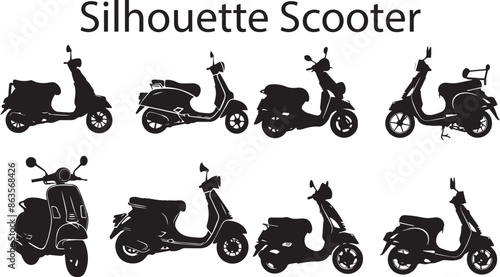 Scooter  Abstract Silhouette Vector Graphics Pack