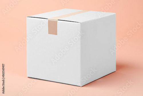 Cardboard box png mockup, transparent design photo