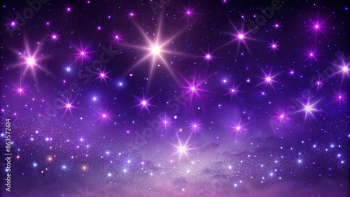 Purple night sky filled with twinkling stars, purple, night sky, stars, astronomy, space, galaxy, celestial, cosmos © mahat