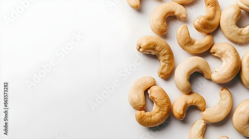 Cashew nuts isolated white background