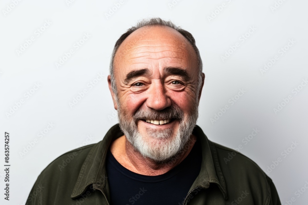 Portrait of a senior man with a beard on a white background. Portrait of a senior man with a beard on a white background.