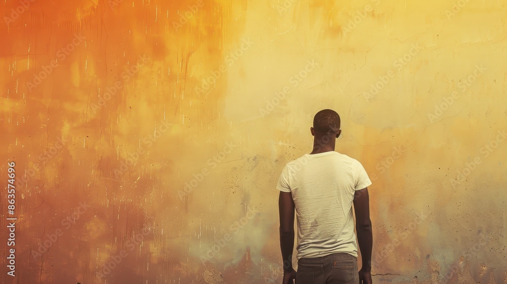 man standing on solid background man standing on solid background