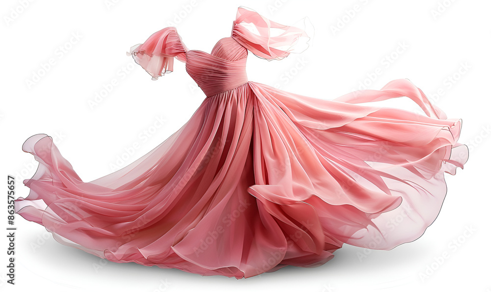 A vertical shot of the beautiful pink dress isolated A vertical shot of the beautiful pink dress isolated