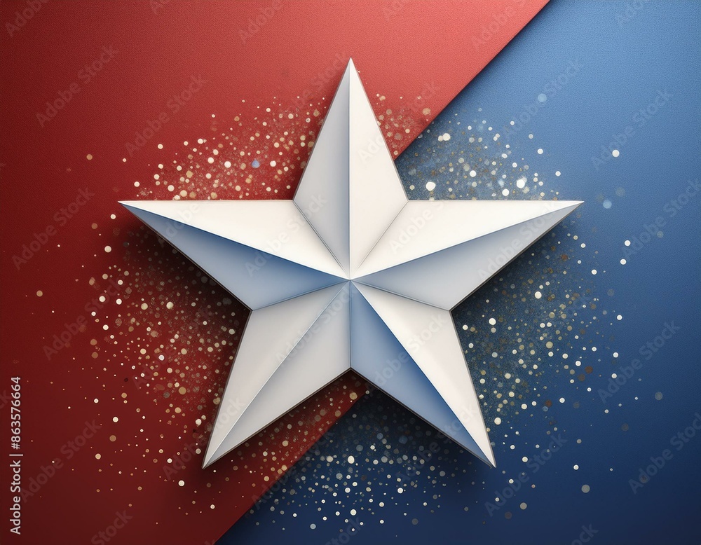 Obraz premium Star with a red, white and blue background