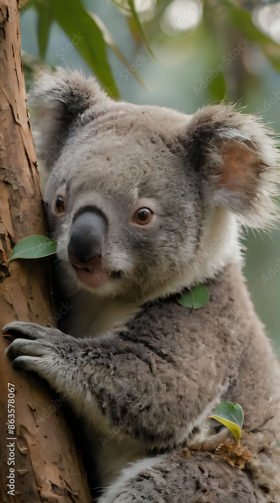 Fototapeta premium a koala bear that is sitting on a tree