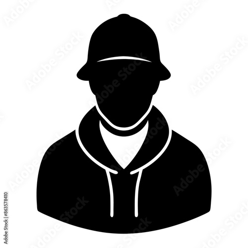 Hand drawn rapper silhouette illustration simple and minimal (16)