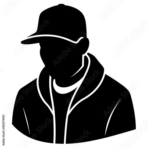 Hand drawn rapper silhouette illustration simple and minimal (21)