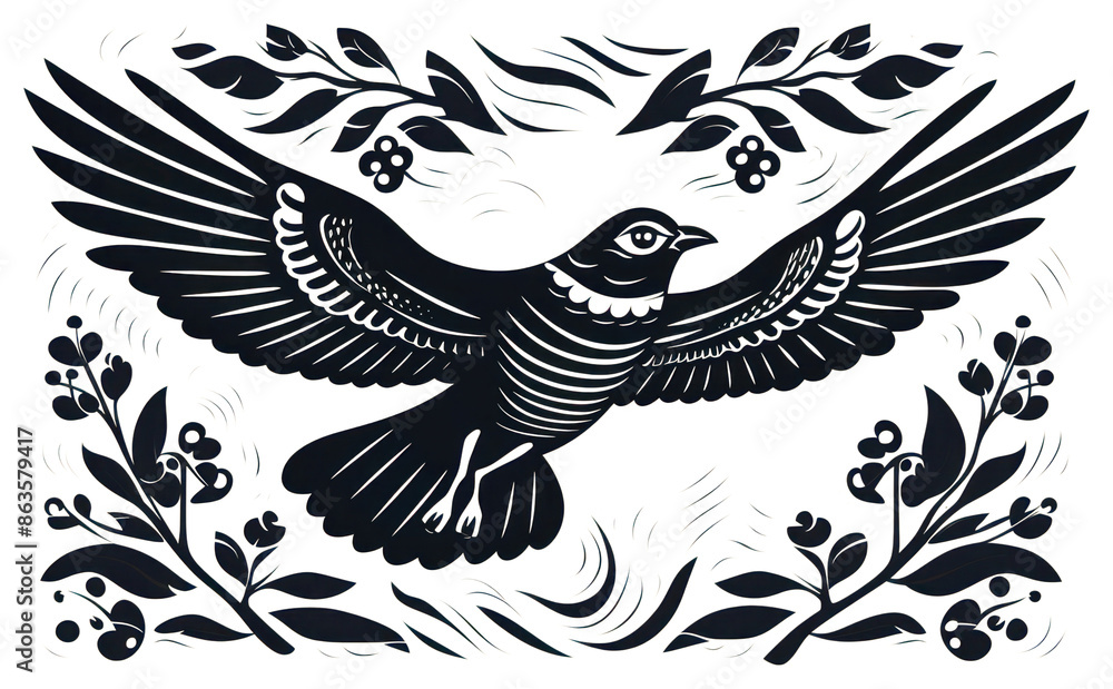 Fototapeta premium PNG Owl pattern animal black.