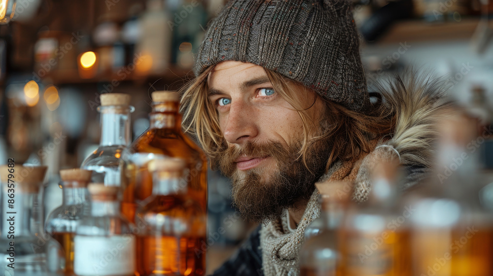 Man Applying Natural Beard Oil, Rugged Style
Man Applying Natural Beard Oil, Rugged Style