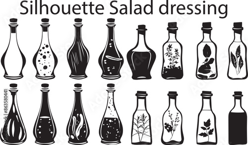 Salad Dressing Abstract Silhouette Vector Graphics Pack