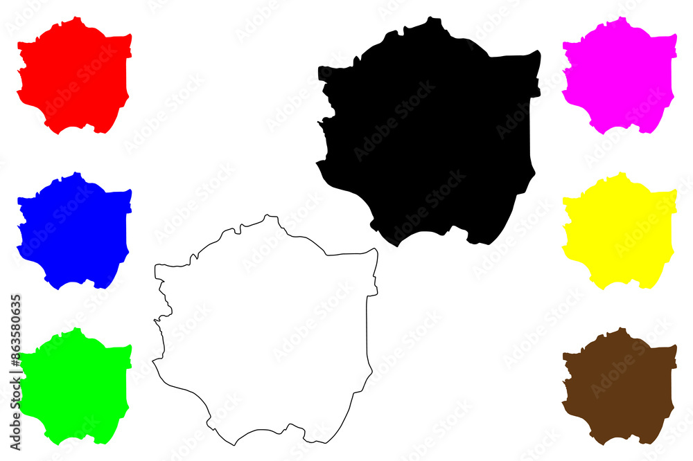 Exeter City and non-metropolitan district (United Kingdom of Great Britain and Northern Ireland, ceremonial county Devon or Devonshire, England) map vector illustration, scribble sketch map Exeter City and non-metropolitan district (United Kingdom of Great Britain and Northern Ireland, ceremonial county Devon or Devonshire, England) map vector illustration, scribble sketch map