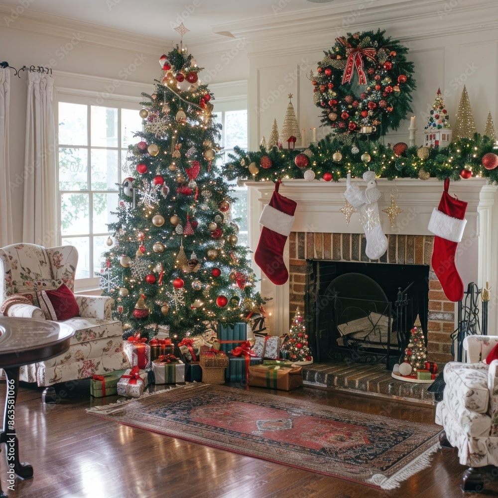 Obraz premium Christmas Decor in a Traditional Home