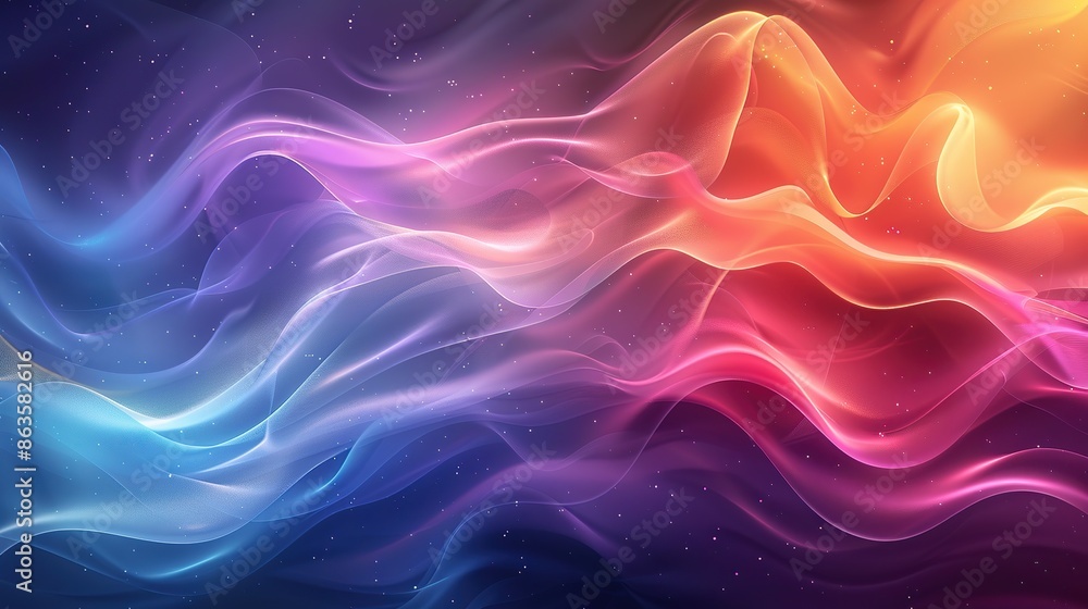 A colorful, abstract painting of a wave with a rainbow in the middle A colorful, abstract painting of a wave with a rainbow in the middle