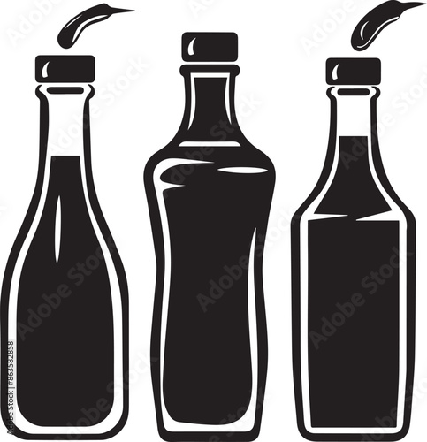 Drinks Bootle Abstract Silhouette Vector Graphics Pack