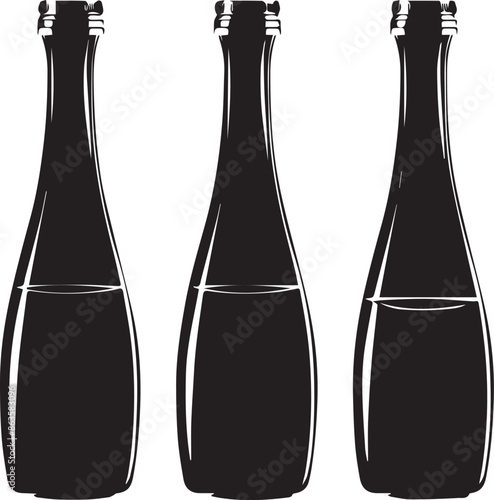 Drinks Bootle Abstract Silhouette Vector Graphics Pack