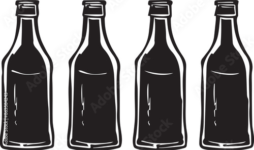 Drinks Bootle Abstract Silhouette Vector Graphics Pack