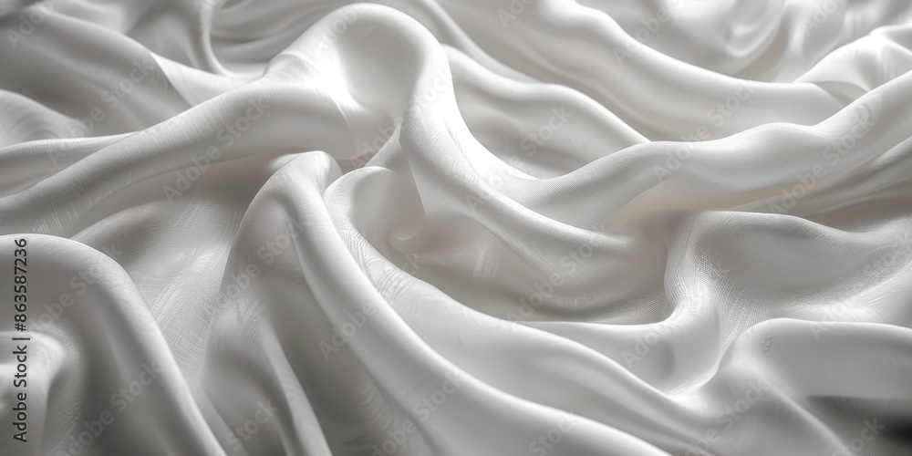 Fototapeta premium background texture fabric soft white blurred abstract calm peaceful shine movement natural graphic satin silky material effect ripple fashion elegant fold smooth beauty new textile luxurious silk 