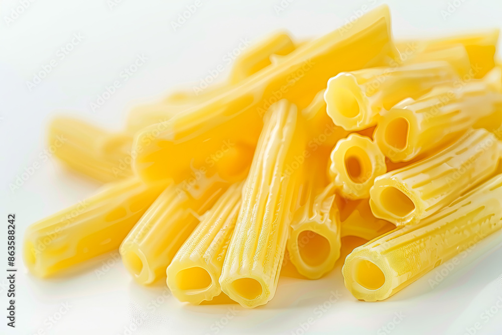 Fragrant mac and cheese on a white background, food advertising and presentation Fragrant mac and cheese on a white background, food advertising and presentation