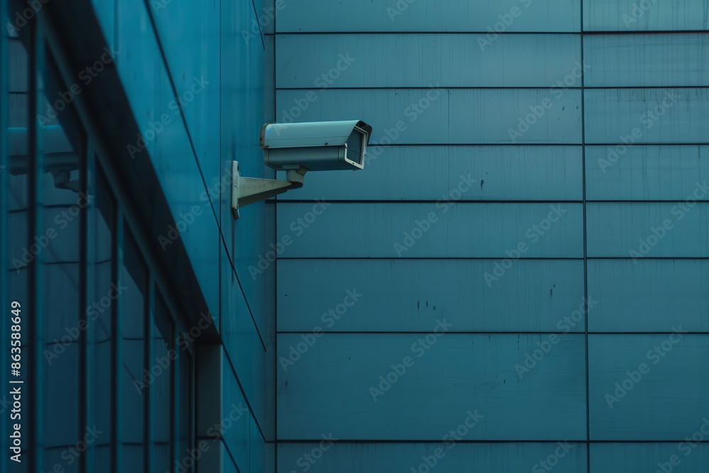 A camera is mounted on a wall A camera is mounted on a wall