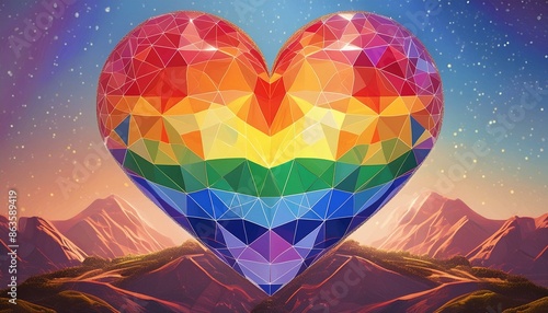 Pride lgbt rainbow gay love background heart lgbtq month flag. LGBT pride rainbow pattern protest discrimination respect support poster lgbtqia colors transgender couple planet concept imagination