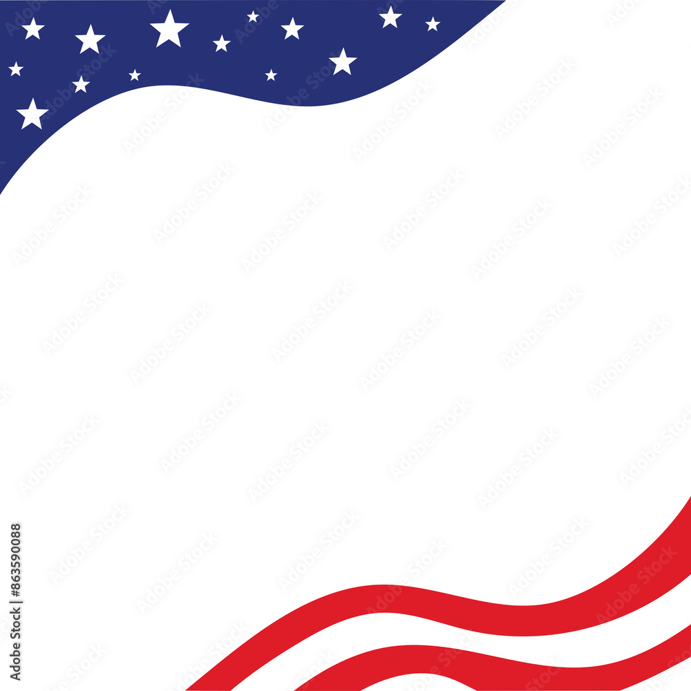 American Flag Frame Corner Background Design Template Stock ...