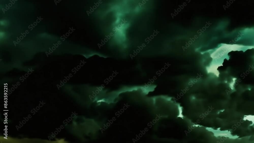 Background of green lightning strikes Background of green lightning strikes
