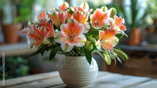Wallpaper Mural Alstroemeria Flowers in Vase Torontodigital.ca