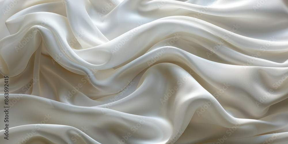 Obraz premium silk white folds Elegant material fold smooth soft softness wave sensual sexual abstract background textile clothing drape calm wrinkle fabric macro dress affectionate texture colours