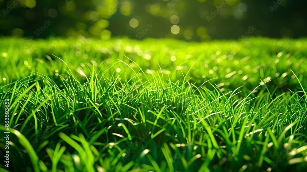 Fototapeta premium Green grass in the sunlight.
