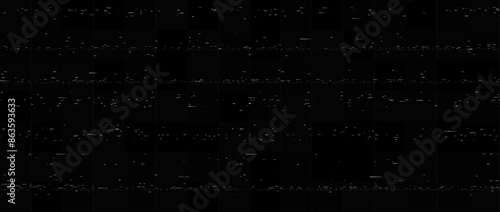 Static white noise texture. Lost or bad TV signal concept. Random rippled video tape background. Glitch vhs pixel noise wallpaper. Image distressed backdrop effect. Vector black crt tv screen