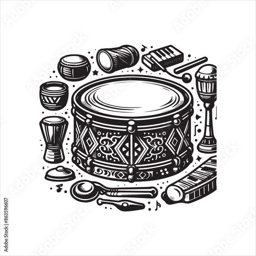 Musical instrument drum vector