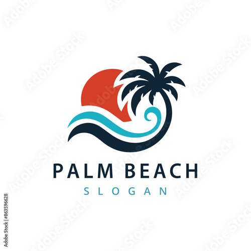 Tropical Beach Logo Design Template