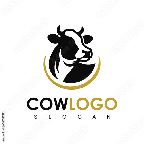 Cow Logo. Premium Cow farm product logo design vector. Vintage Cattle Angus Beef logo