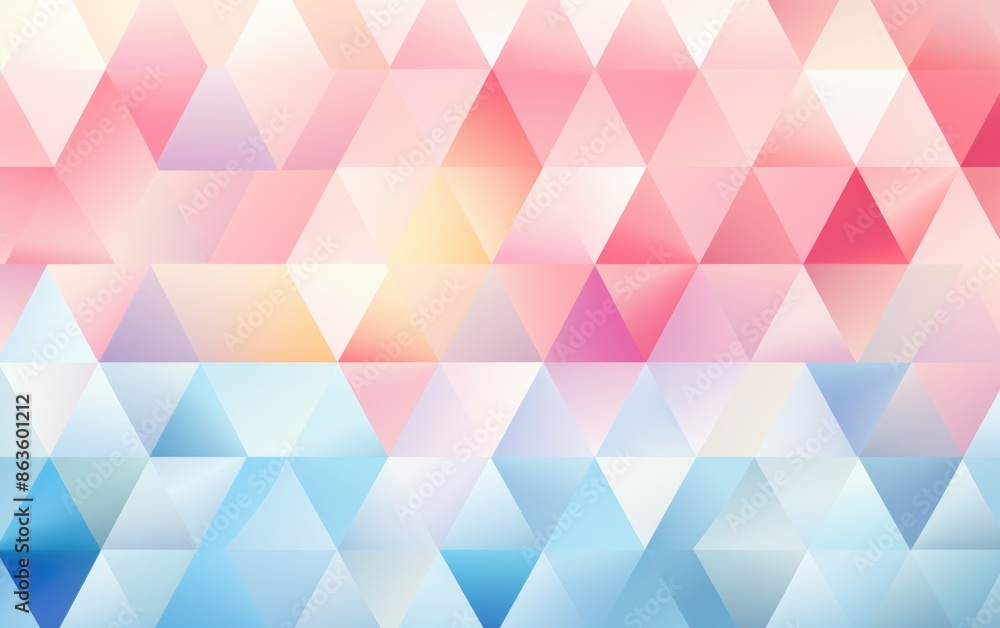 Geometric Harmony - Seamless Pastel Triangle Pattern in Modern Shades of Pink, Blue, and Yellow for Stylish Backgrounds Geometric Harmony - Seamless Pastel Triangle Pattern in Modern Shades of Pink, Blue, and Yellow for Stylish Backgrounds