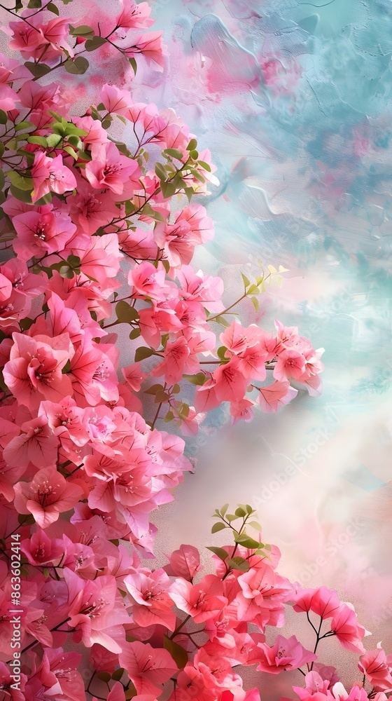 Dreamy Pink Floral Blossoms Blending Seamlessly with Nature's Beauty Dreamy Pink Floral Blossoms Blending Seamlessly with Nature's Beauty