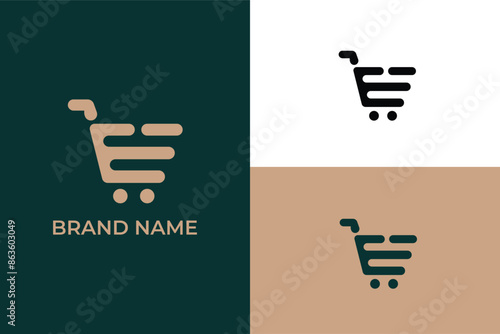 letter E shopping cart ecommerce logo, letter E shopping cart logo letter, store logo, cart logo, shopping bag logo, Shopping trolley logo design, 