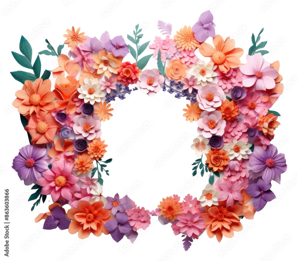 PNG Floral flower wreath petal