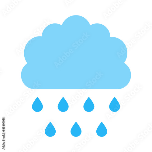 Rain Flat Icon Design