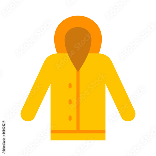 Long Coat Flat Icon Design