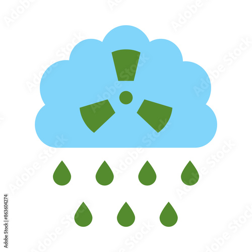 Acid Rain Flat Icon Design