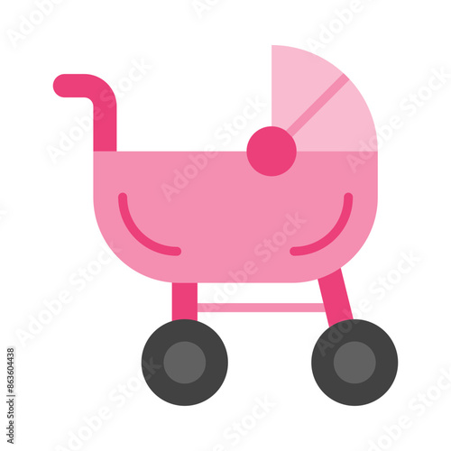 Strollers Flat Icon Design