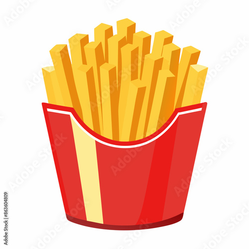 French fries isolated on white background