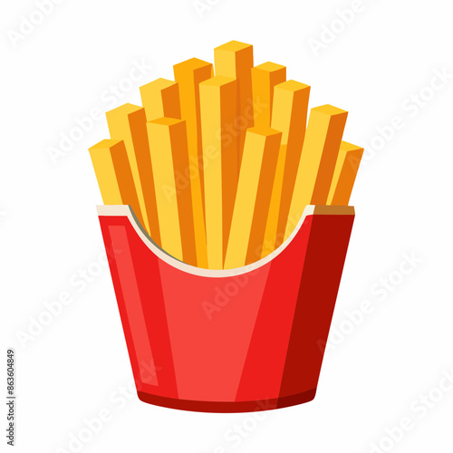 French fries isolated on white background
