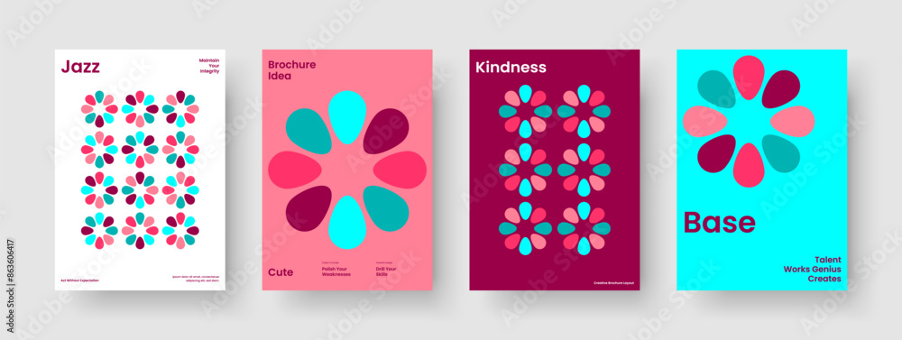 Fototapeta premium Geometric Flyer Design. Isolated Background Layout. Creative Brochure Template. Book Cover. Report. Business Presentation. Poster. Banner. Catalog. Brand Identity. Pamphlet. Magazine. Handbill